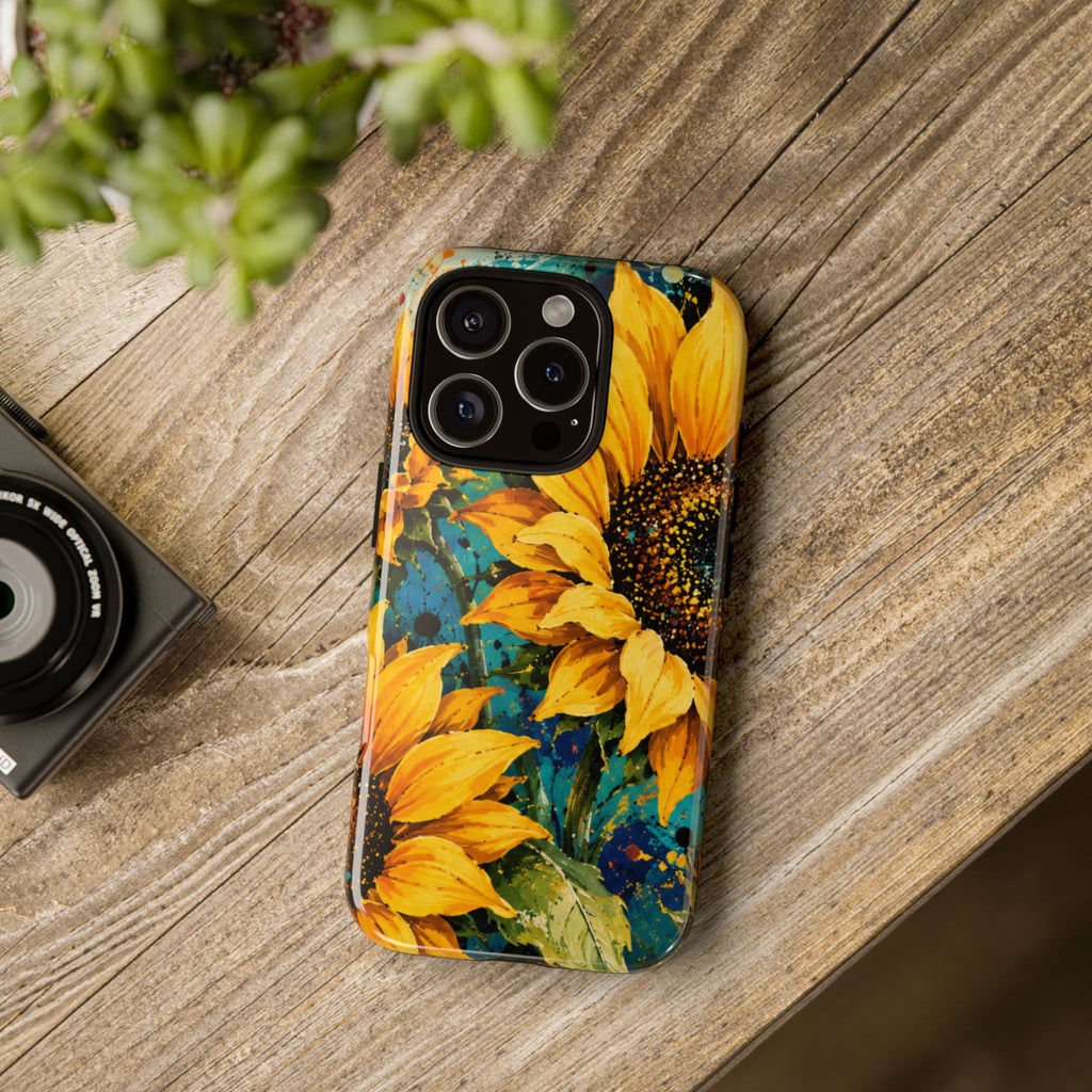 Sunflower Art Phone Case — Vibrant Yellow Floral Tough Case
