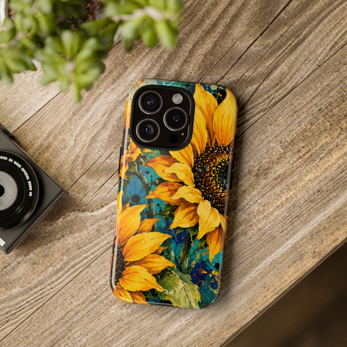 Sunflower Art Phone Case — Vibrant Yellow Floral Tough Case