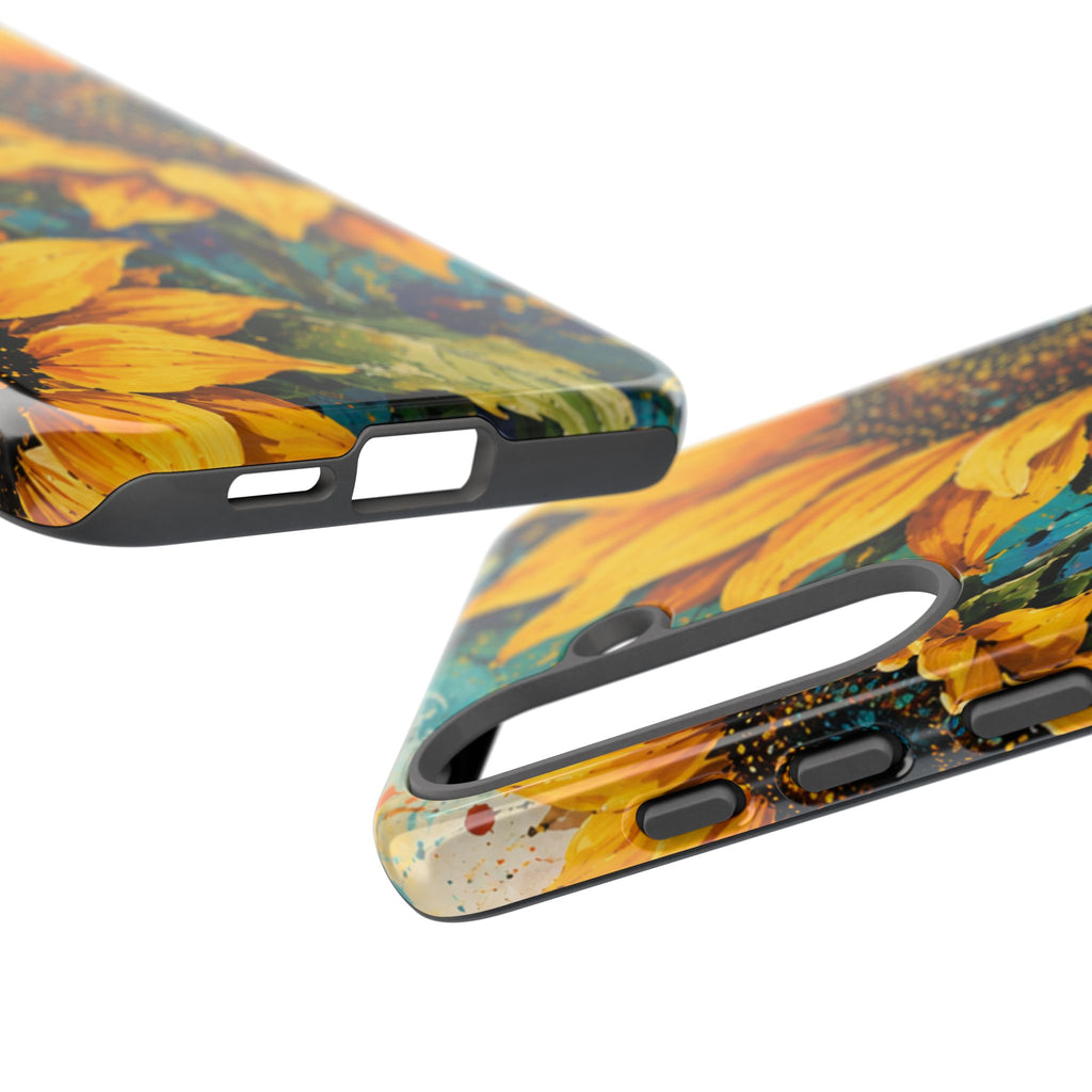 Sunflower Art Phone Case — Vibrant Yellow Floral Tough Case