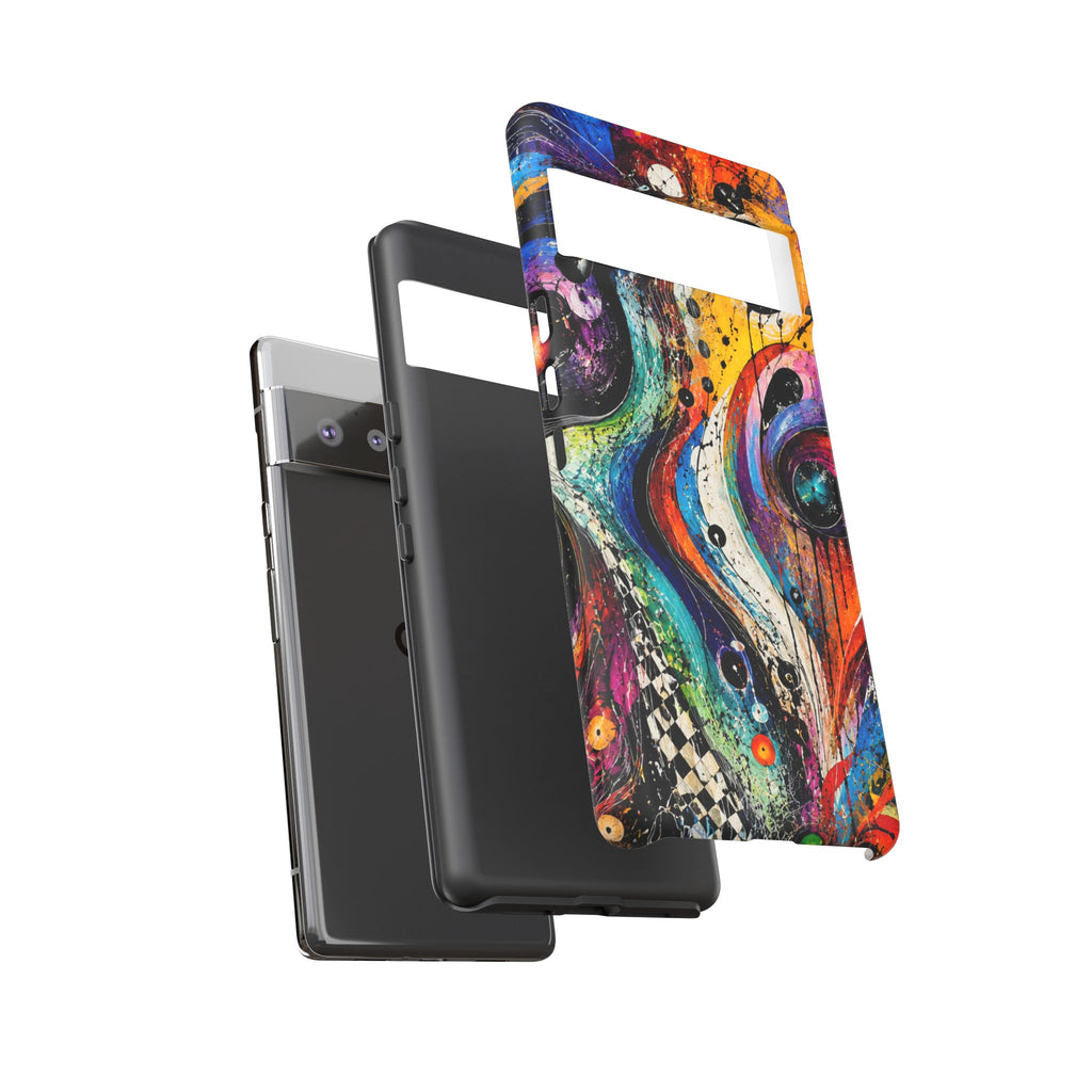 Abstract Cosmic Swirl Phone Case — Colorful Artistic iPhone Tough Case