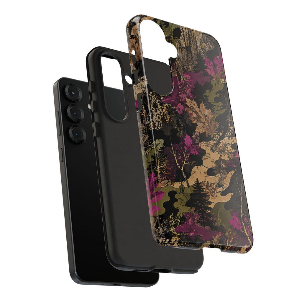 Camo Floral Tough Phone Case — Rugged Nature-Inspired Protection