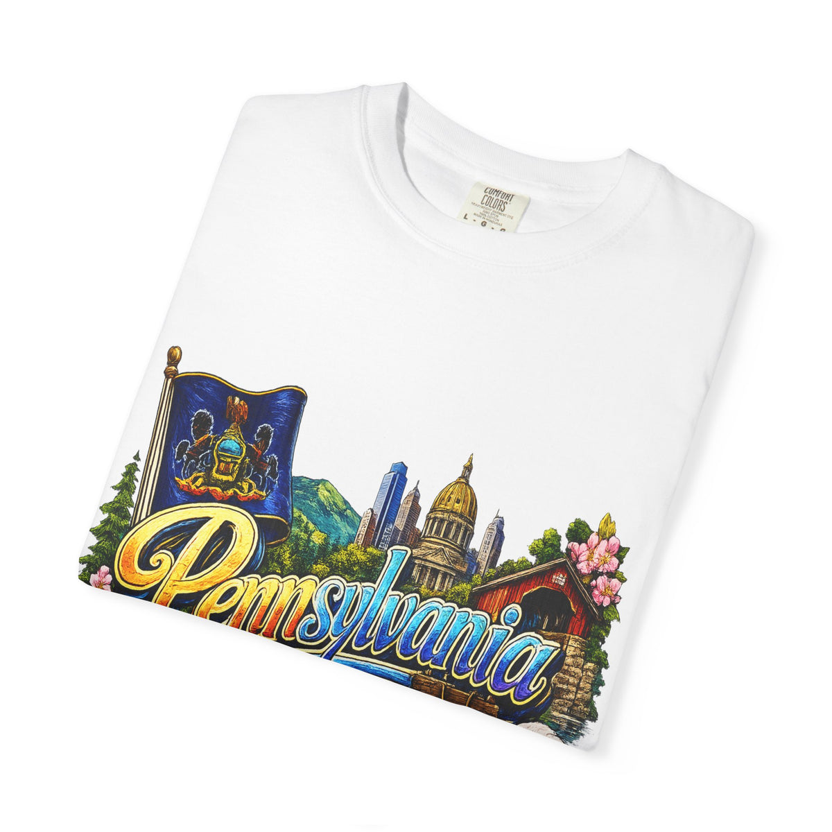 Pennsylvania Vintage Postcard T-Shirt | State Skyline Tee