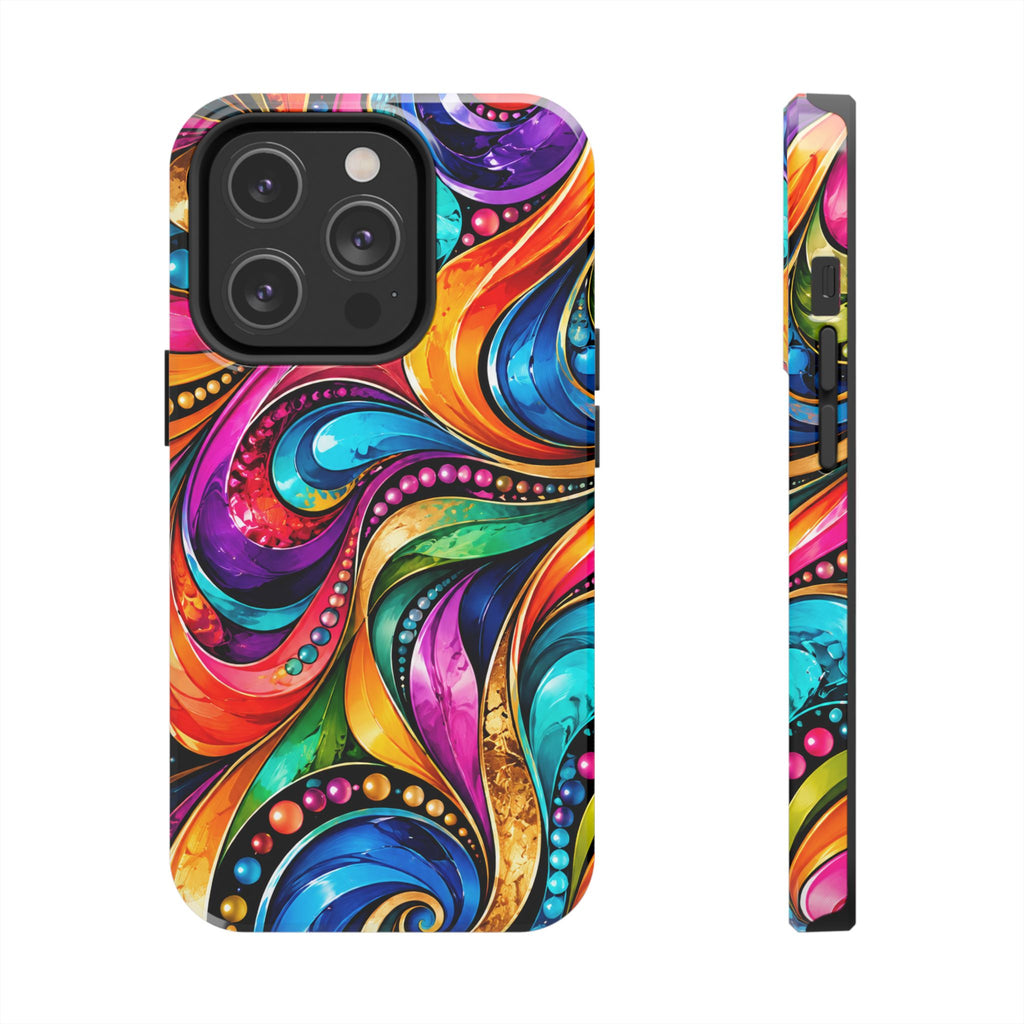 Colorful Swirl Tough Phone Case — Vibrant Abstract Protective Cover