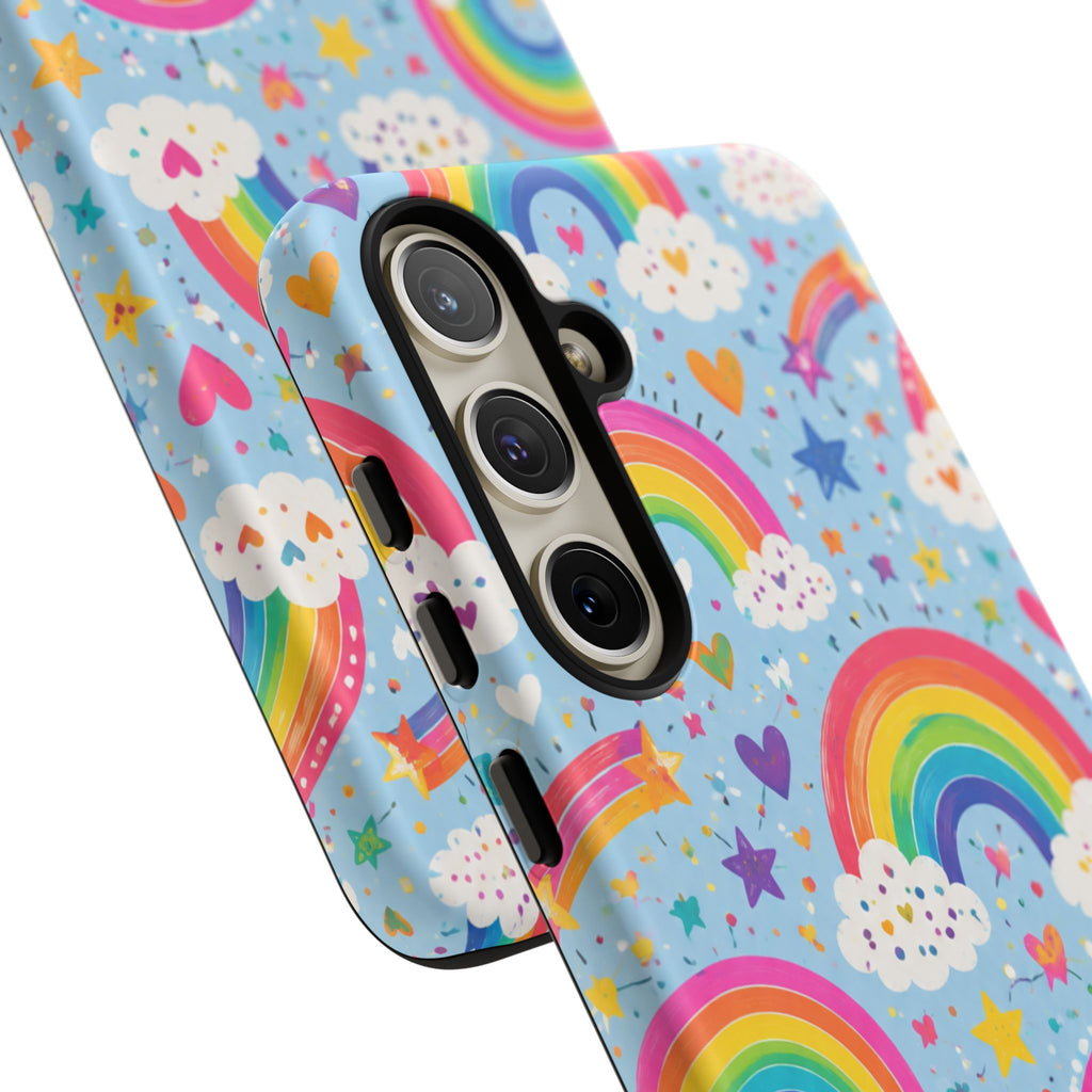 Rainbow Clouds Phone Case — Cute Pastel Rainbow Pattern Tough Case