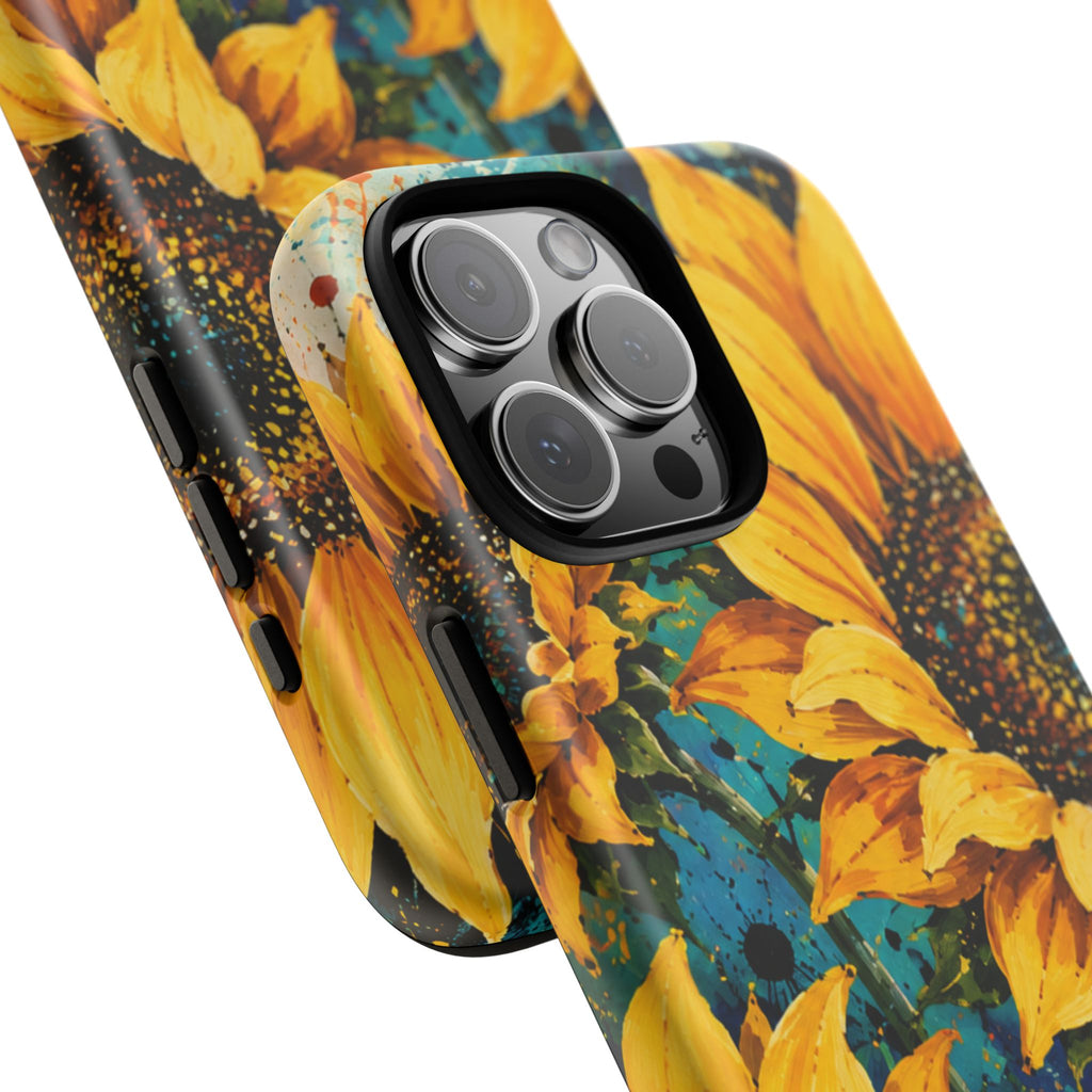 Sunflower Art Phone Case — Vibrant Yellow Floral Tough Case