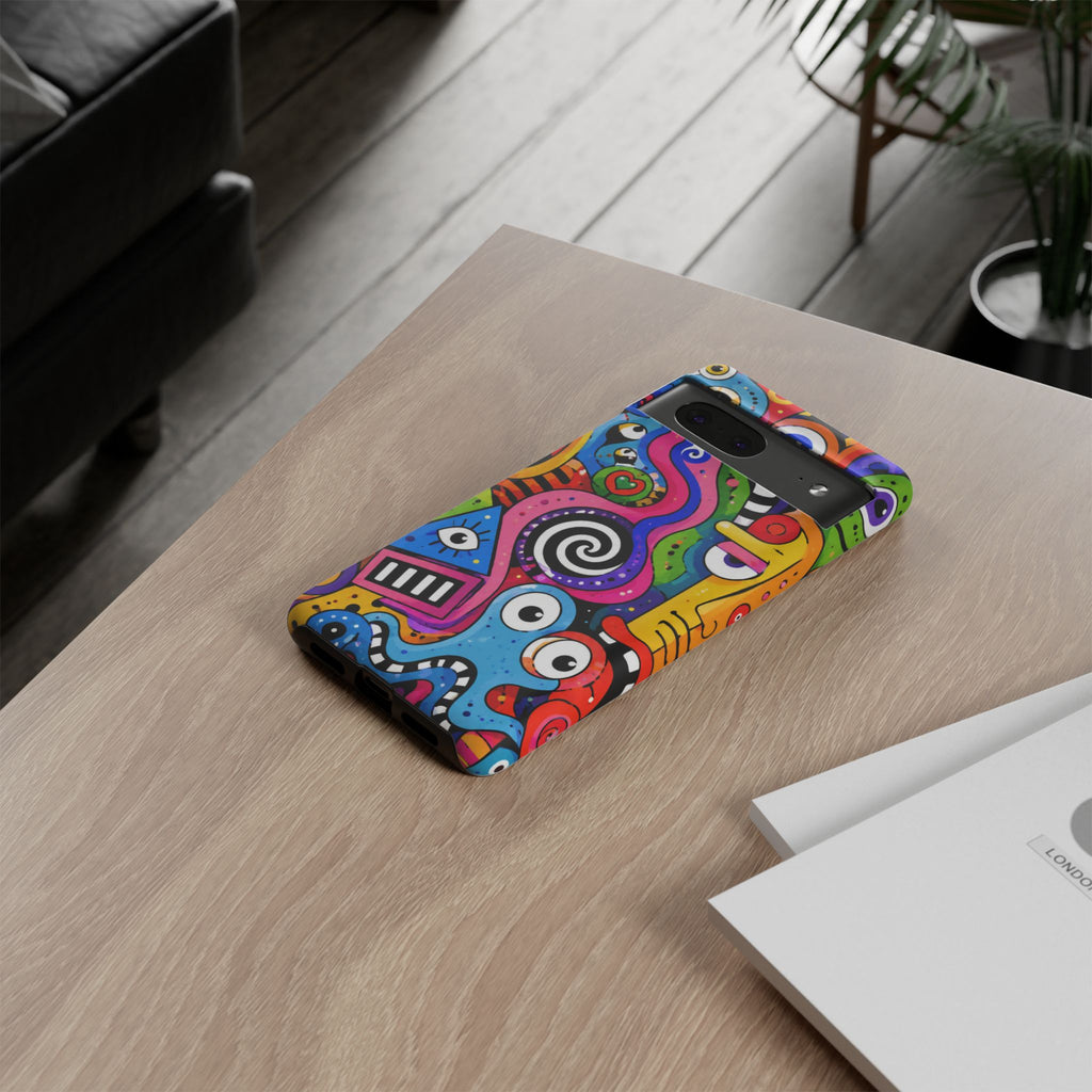 Colorful Abstract Doodle Tough Phone Case