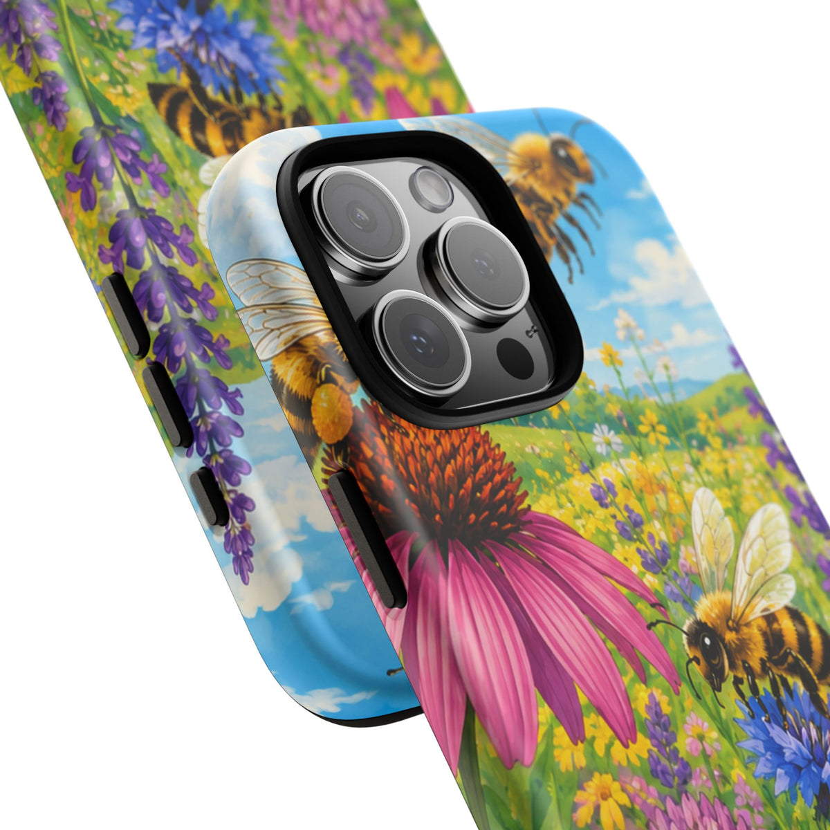 Bee Meadow Phone Case — Floral Honeybee Protective Cover