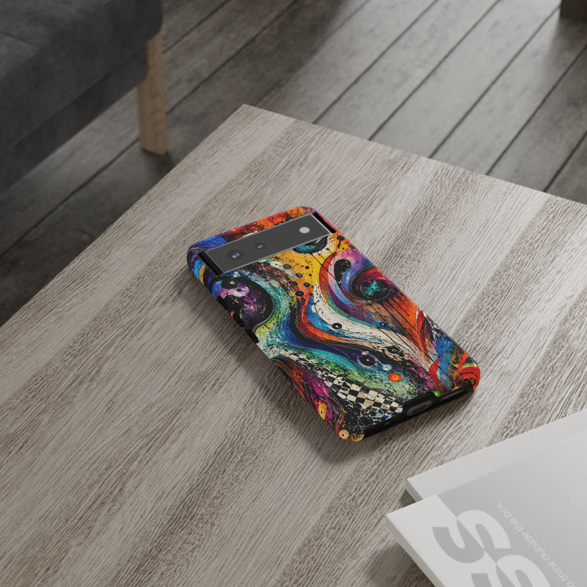 Abstract Cosmic Swirl Phone Case — Colorful Artistic iPhone Tough Case