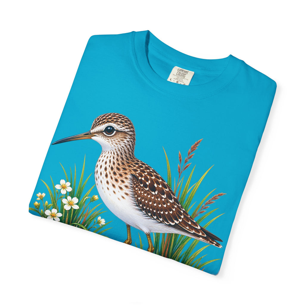 Shorebird Illustration T-Shirt — Marsh Sandpiper Graphic Tee