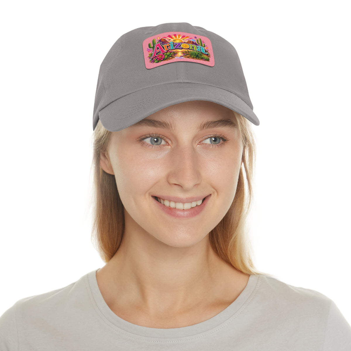 Arizona Sunset Leather Patch Dad Hat | State Patch Hat