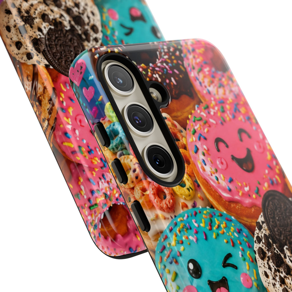 Donut Smile Tough Phone Case — Cute Colorful Desserts Protective Cover