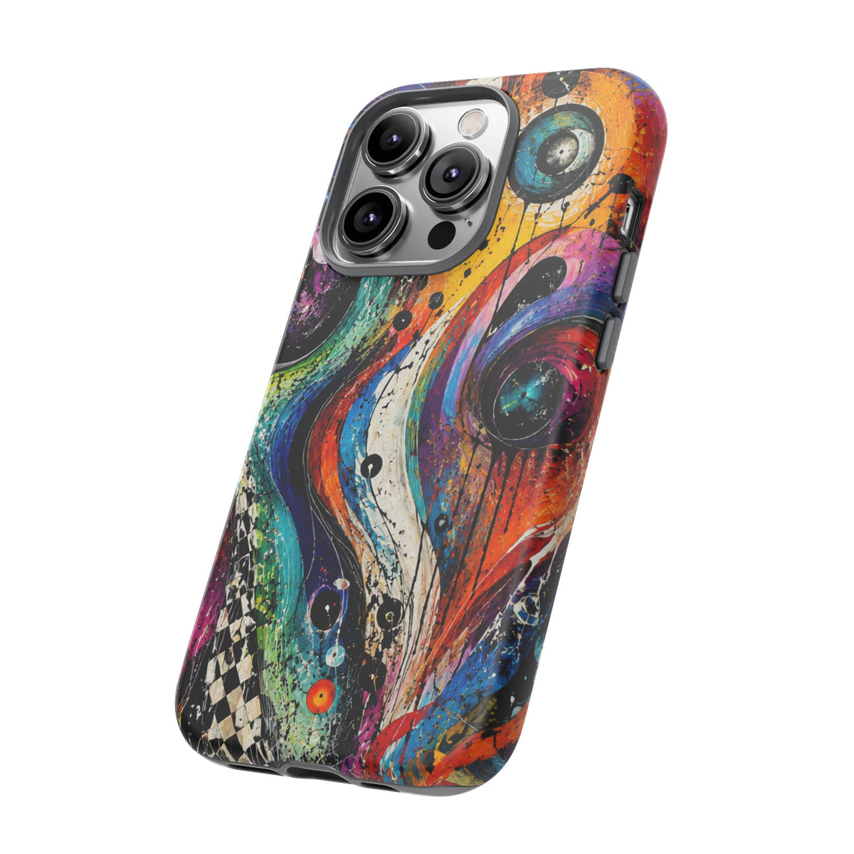 Abstract Cosmic Swirl Phone Case — Colorful Artistic iPhone Tough Case