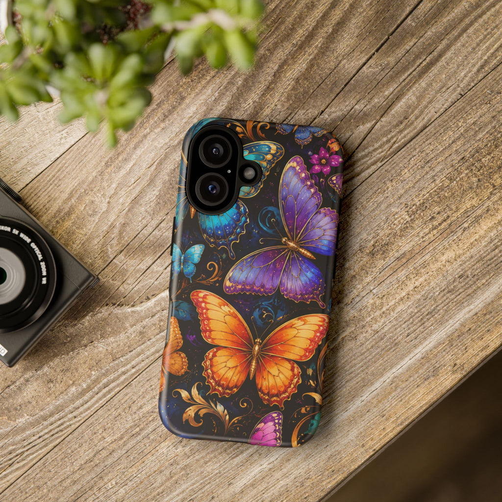 Butterfly Tough Phone Case — Colorful Floral Butterflies Protective Cover