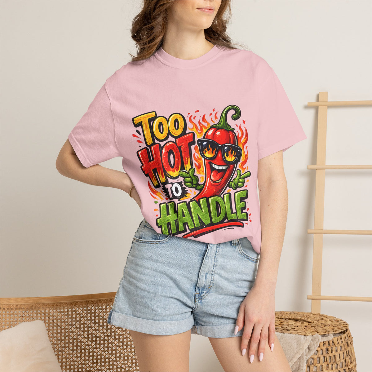 Too Hot to Handle pepper graphic T-shirt | spicy chili design