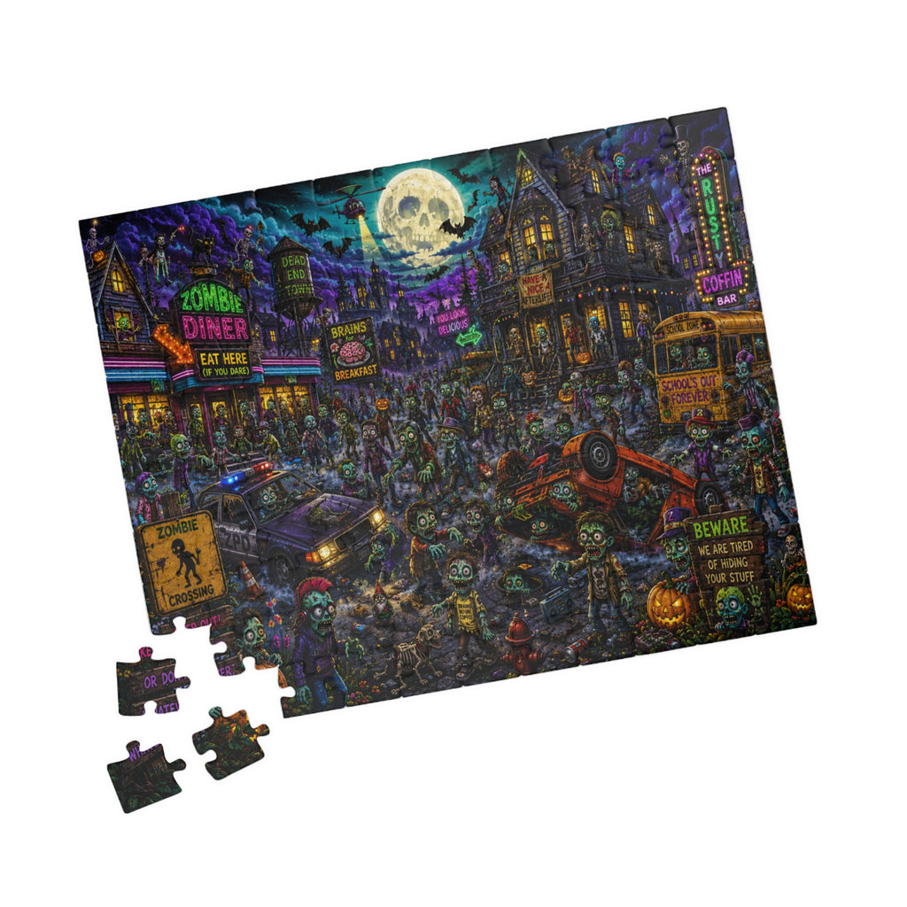 Spooky Zombie City Puzzle 520 Piece | Halloween Jigsaw