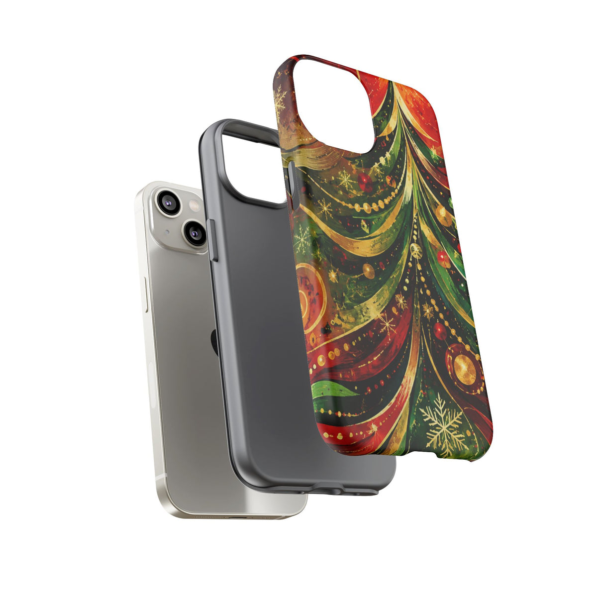 Christmas Tree Tough Phone Case — Festive Red & Green Holiday Phone Cover