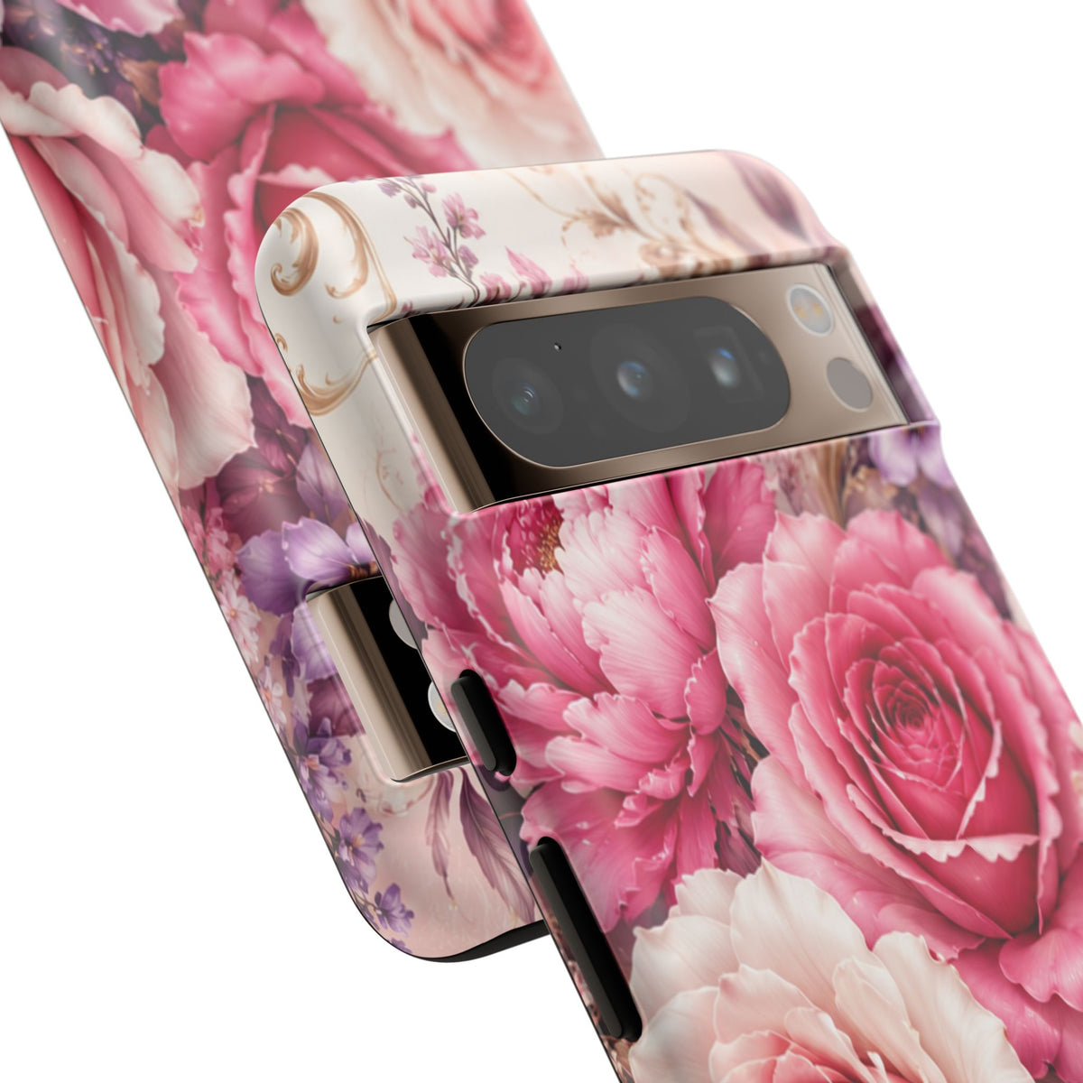 Pink Vintage Roses phone case | floral iPhone cover
