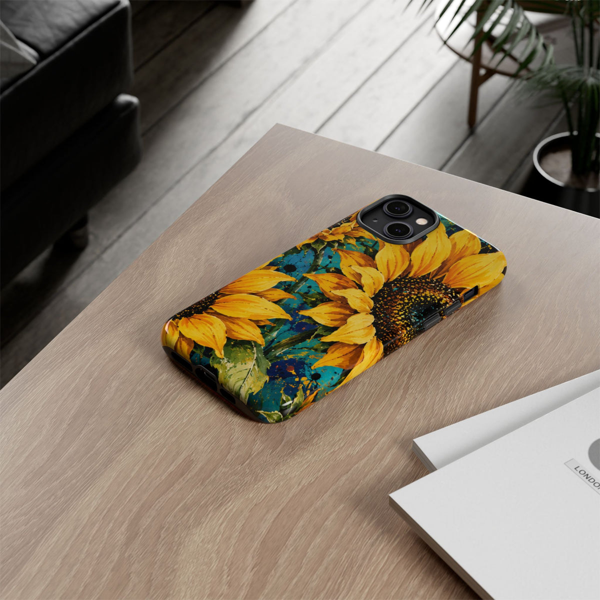 Sunflower Art Phone Case — Vibrant Yellow Floral Tough Case