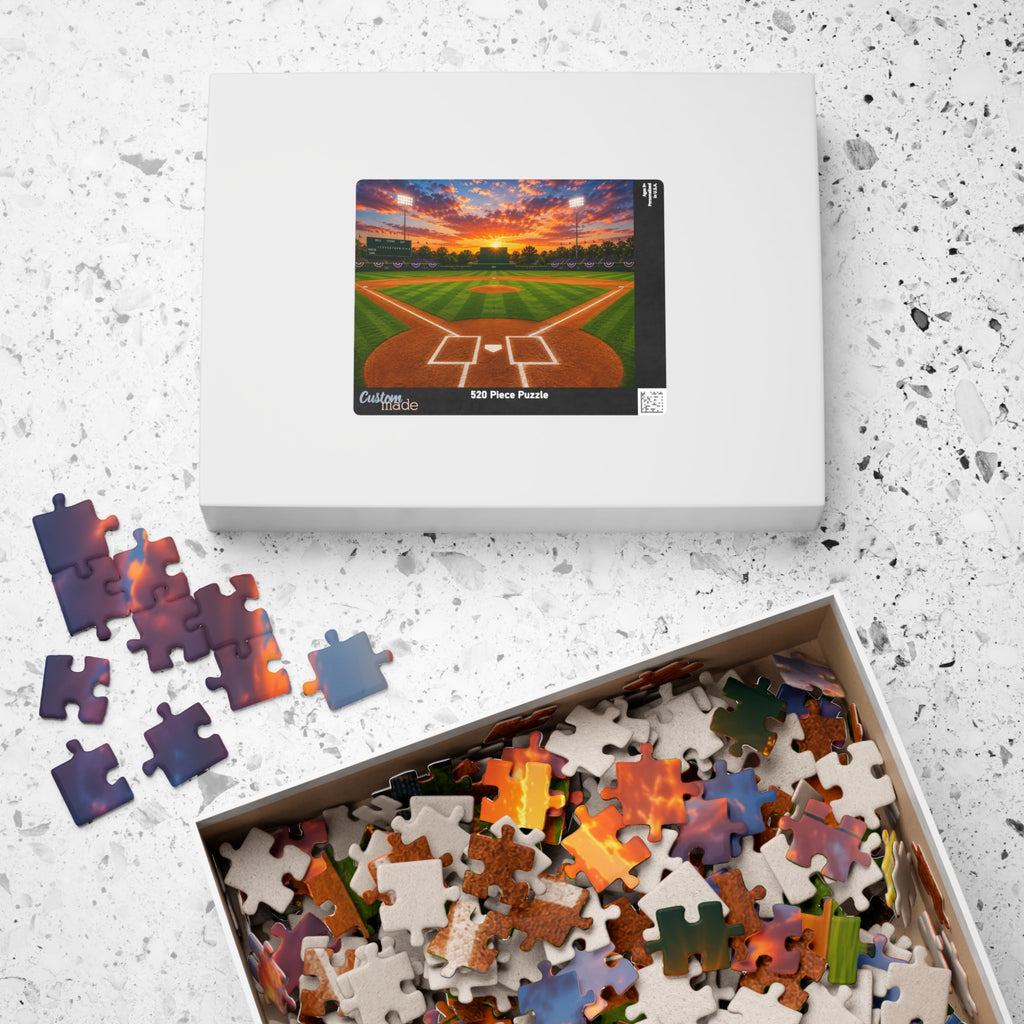 Sunset Baseball Field Jigsaw Puzzle — Stadium Scenery Puzzle (110/252/520/1014 pcs)