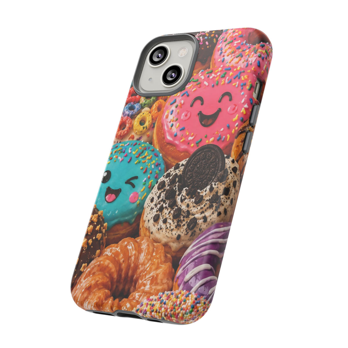 Donut Smile Tough Phone Case — Cute Colorful Desserts Protective Cover