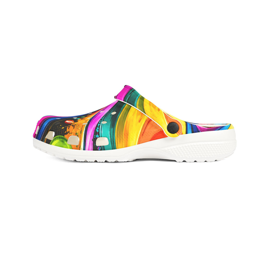 Colorful Swirl EVA Foam Clogs — Lightweight Slip-On Garden Shoes