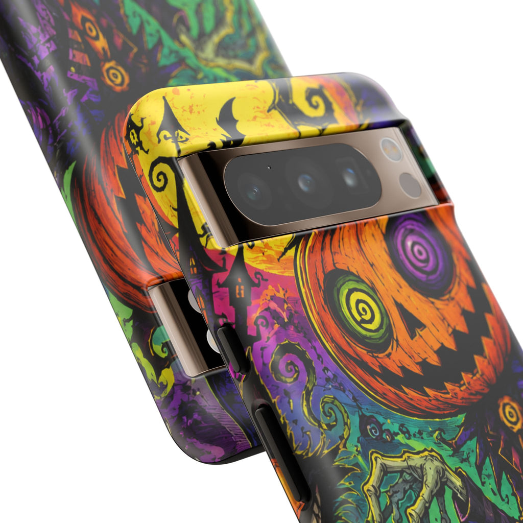 Halloween Pumpkin Skull Phone Case — Psychedelic Jack-o'-Lantern Tough Case