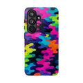 Neon Camo Tough Phone Case — Bright Rainbow Protective iPhone Cover