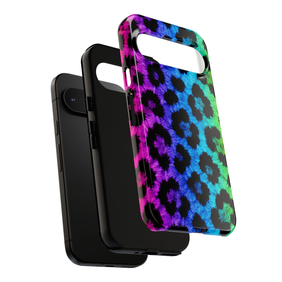 Neon Rainbow Leopard Tough Case – Colorful Animal Print Phone Cover
