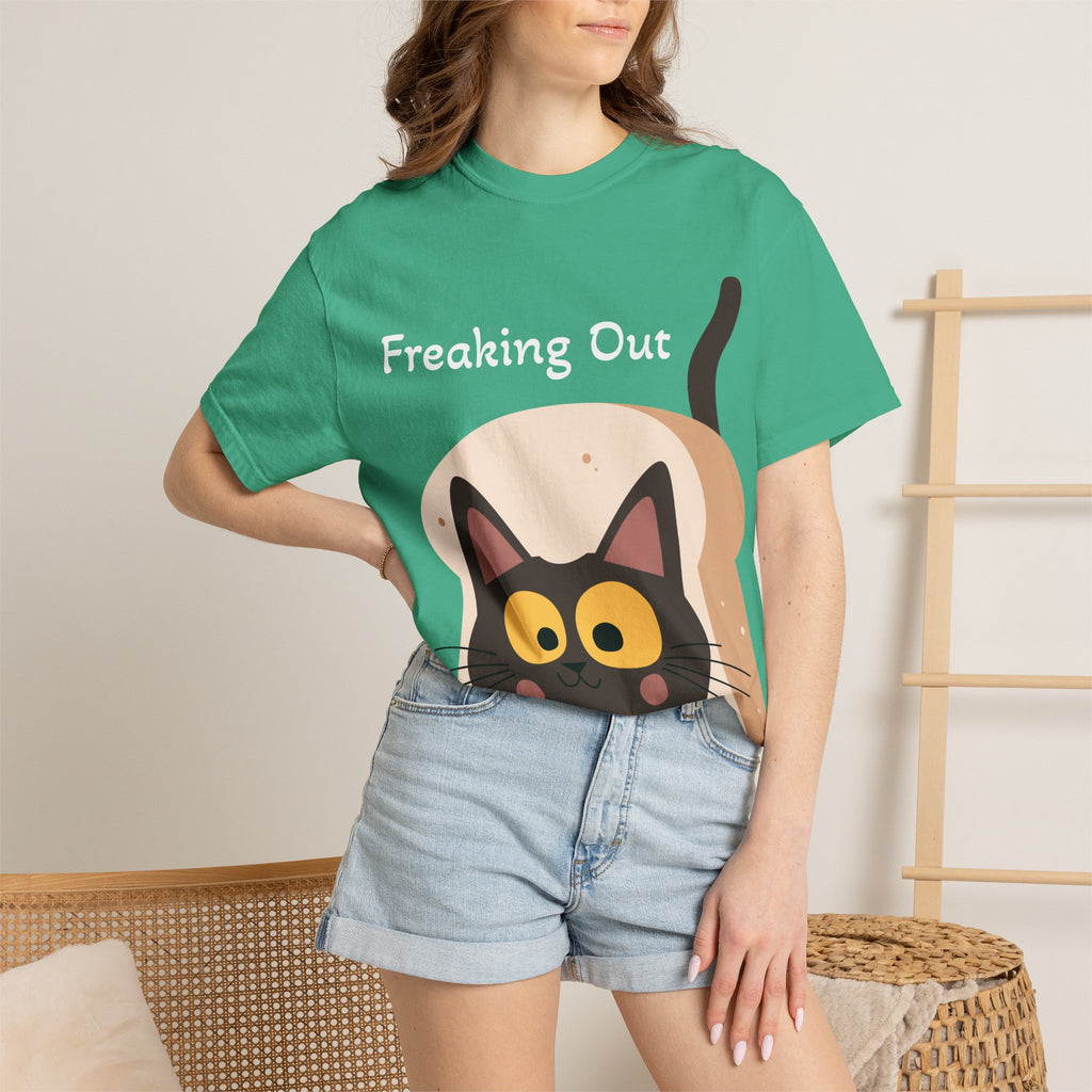 Black Cat in Toast T-Shirt | Cute Kawaii Kitty Illustration