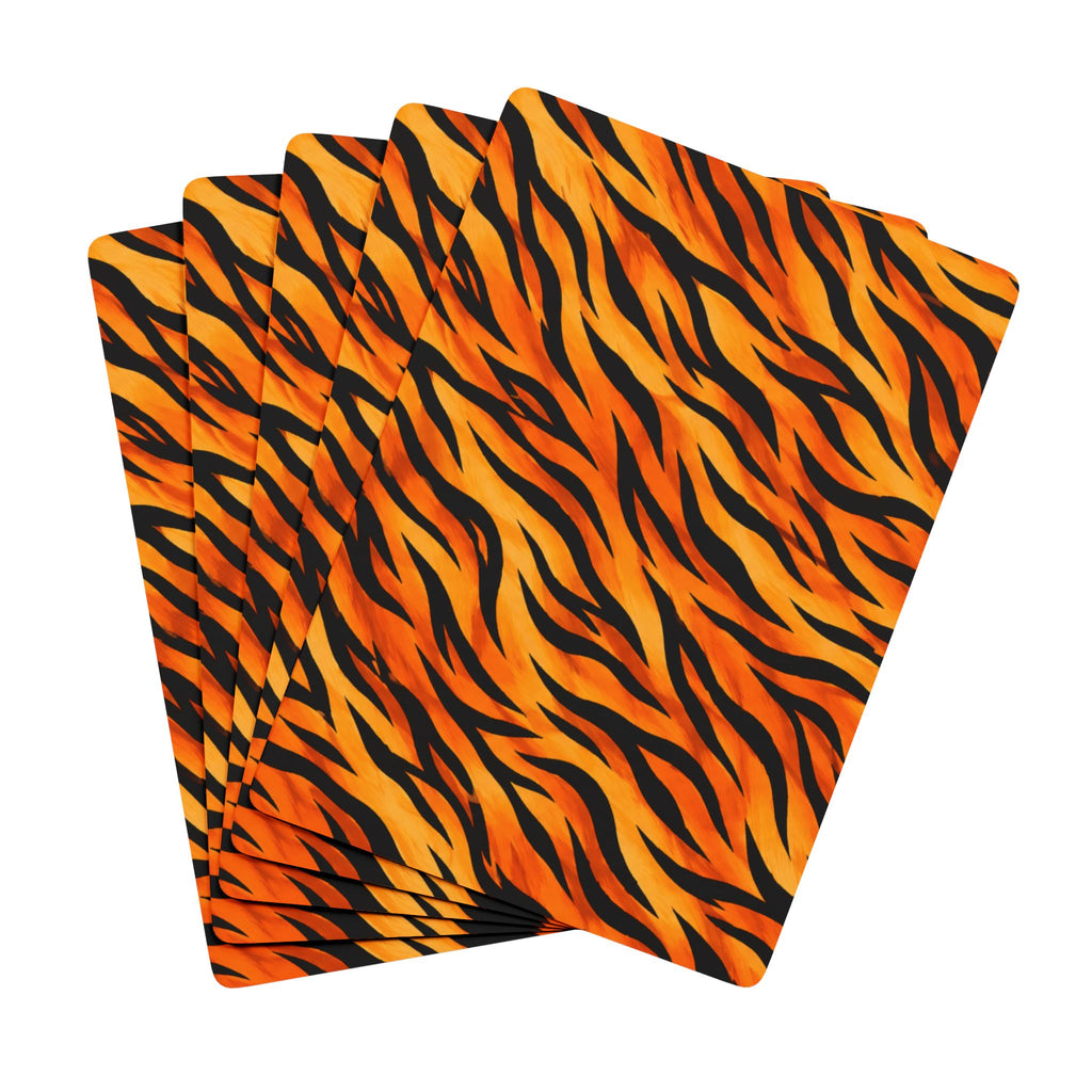 Tiger Stripe Poker Playing Cards – Orange & Black Animal Print Deck