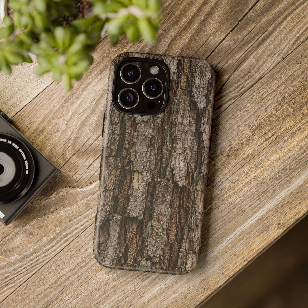 Bark Texture Phone Case - Rugged Woodland Camouflage for Nature Lovers