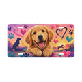 Golden Retriever puppy vanity plate | dog paw hearts license plate