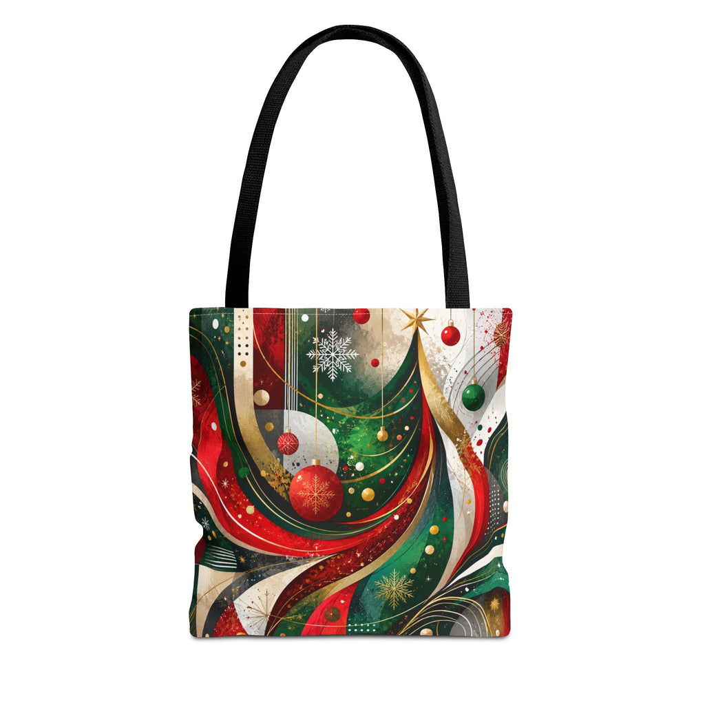 Abstract Retro Christmas Ornaments Tote Bag | Holiday Swirl Pattern