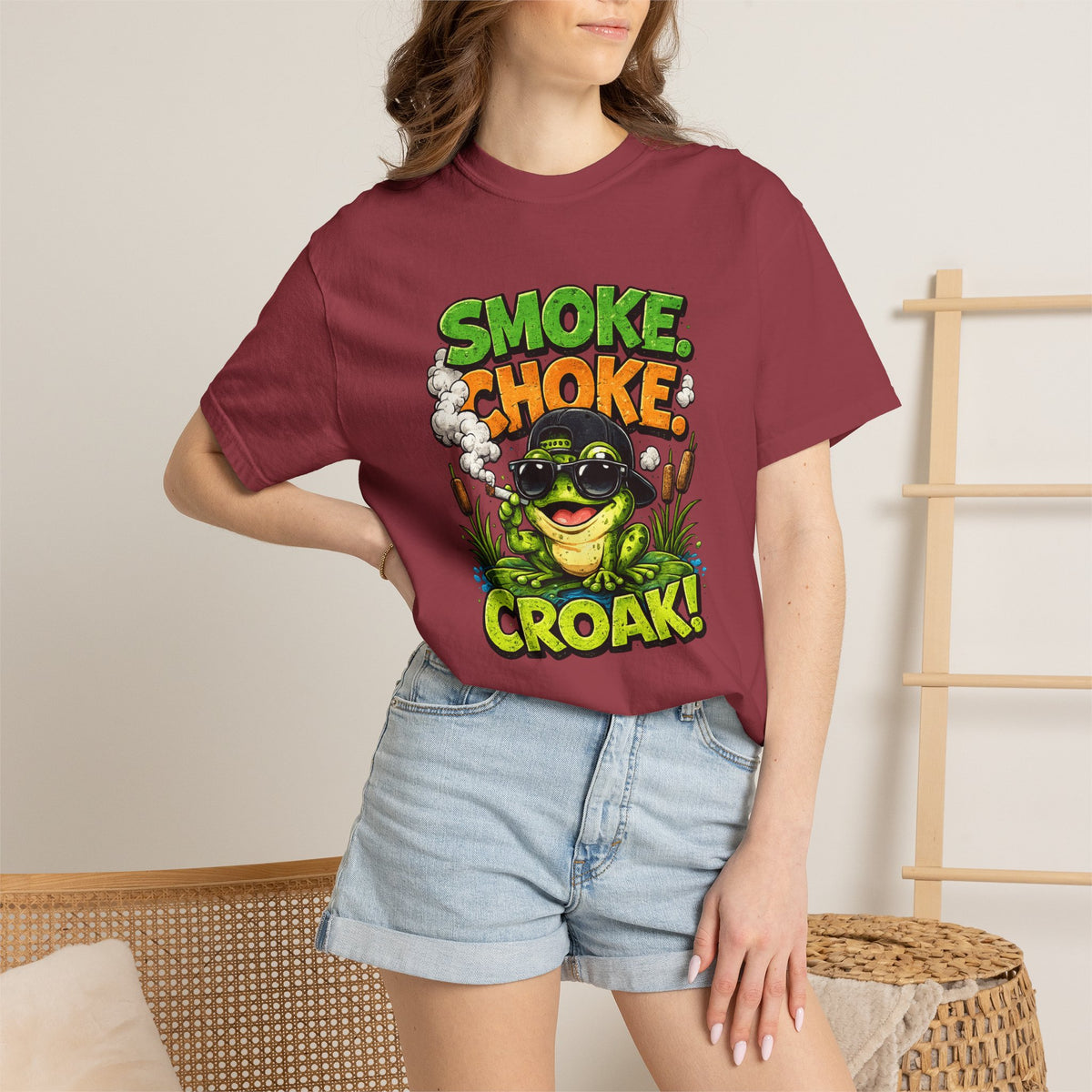 Smoke Choke Croak Frog T-shirt | Graphic Frog Tee
