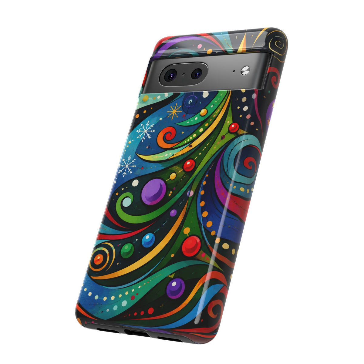 Colorful Swirl Christmas Tree Tough Phone Case