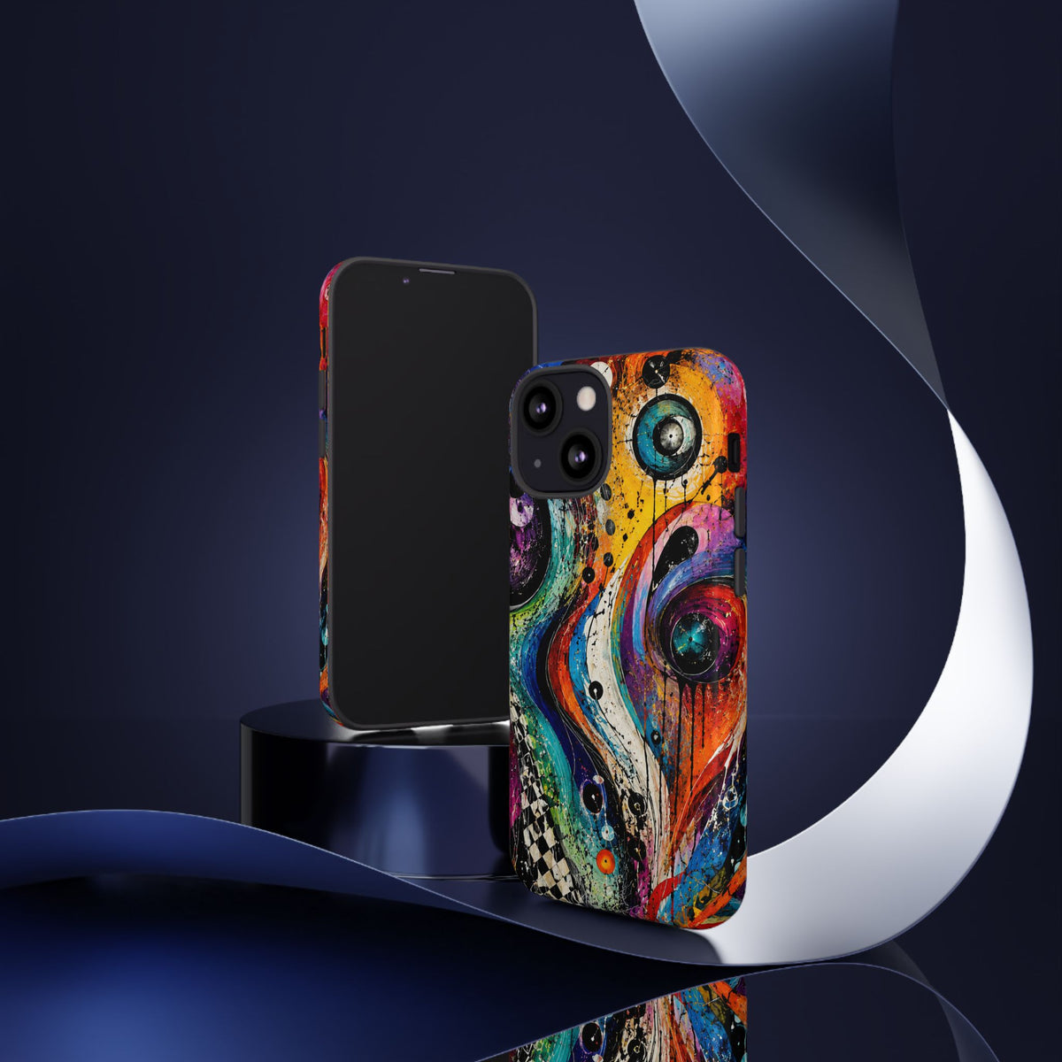 Abstract Cosmic Swirl Phone Case — Colorful Artistic iPhone Tough Case