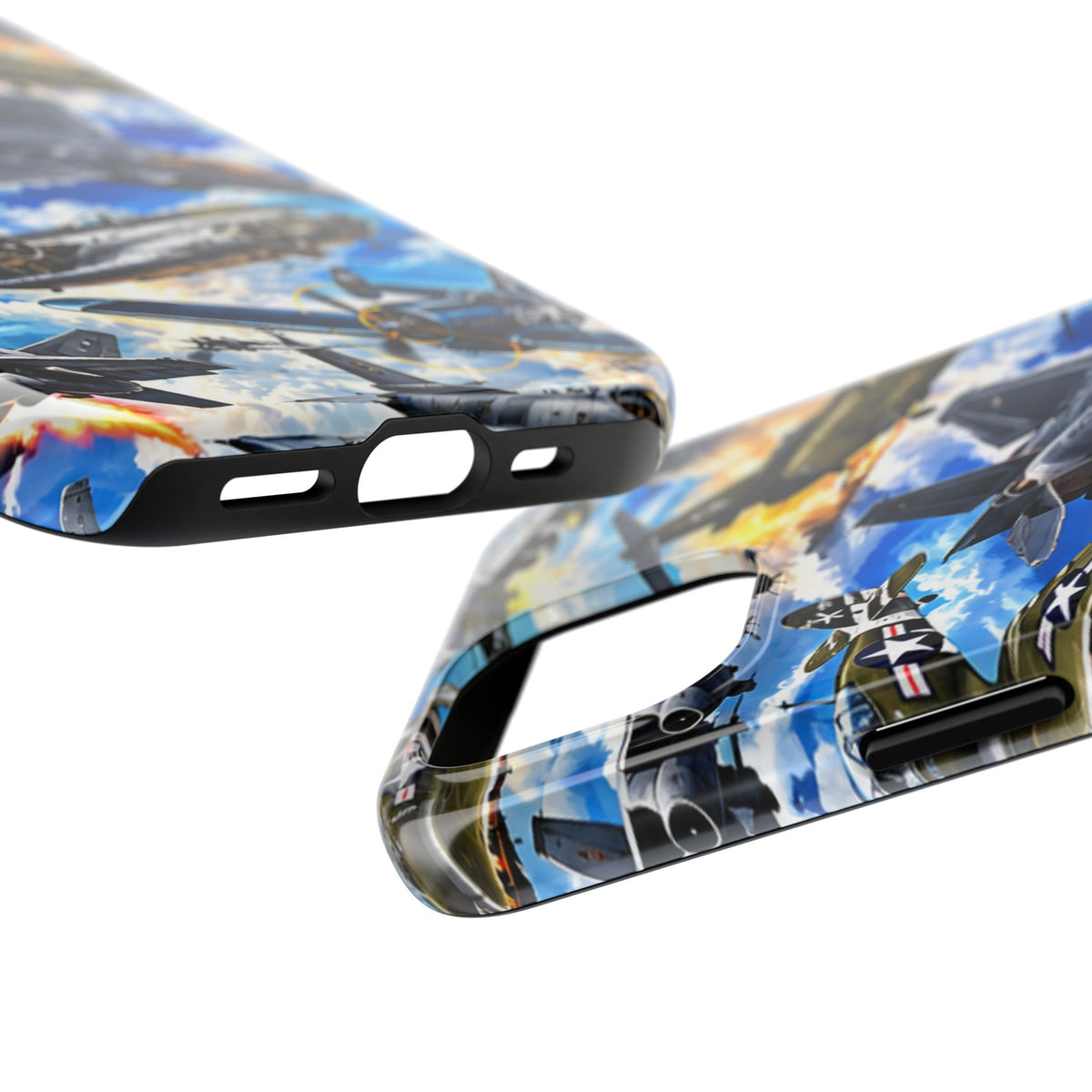 Military Aircraft Tough Phone Case – Vintage & Modern Jet Fighter Print