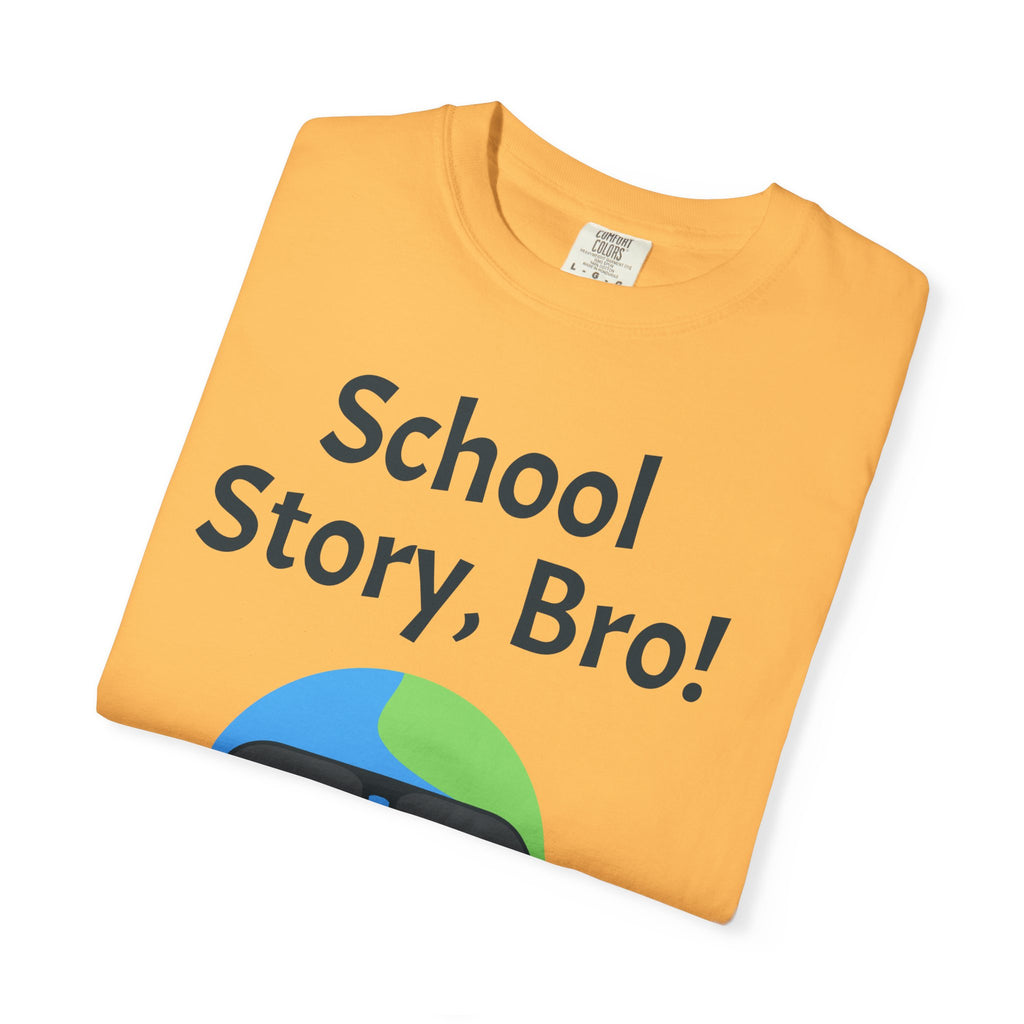 School Story, Bro! T-Shirt — Funny Earth Cartoon Tee for Students & Teachers