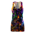 Halloween Haunted Castle Racerback Dress — Spooky Ghost & Pumpkin All-Over Print