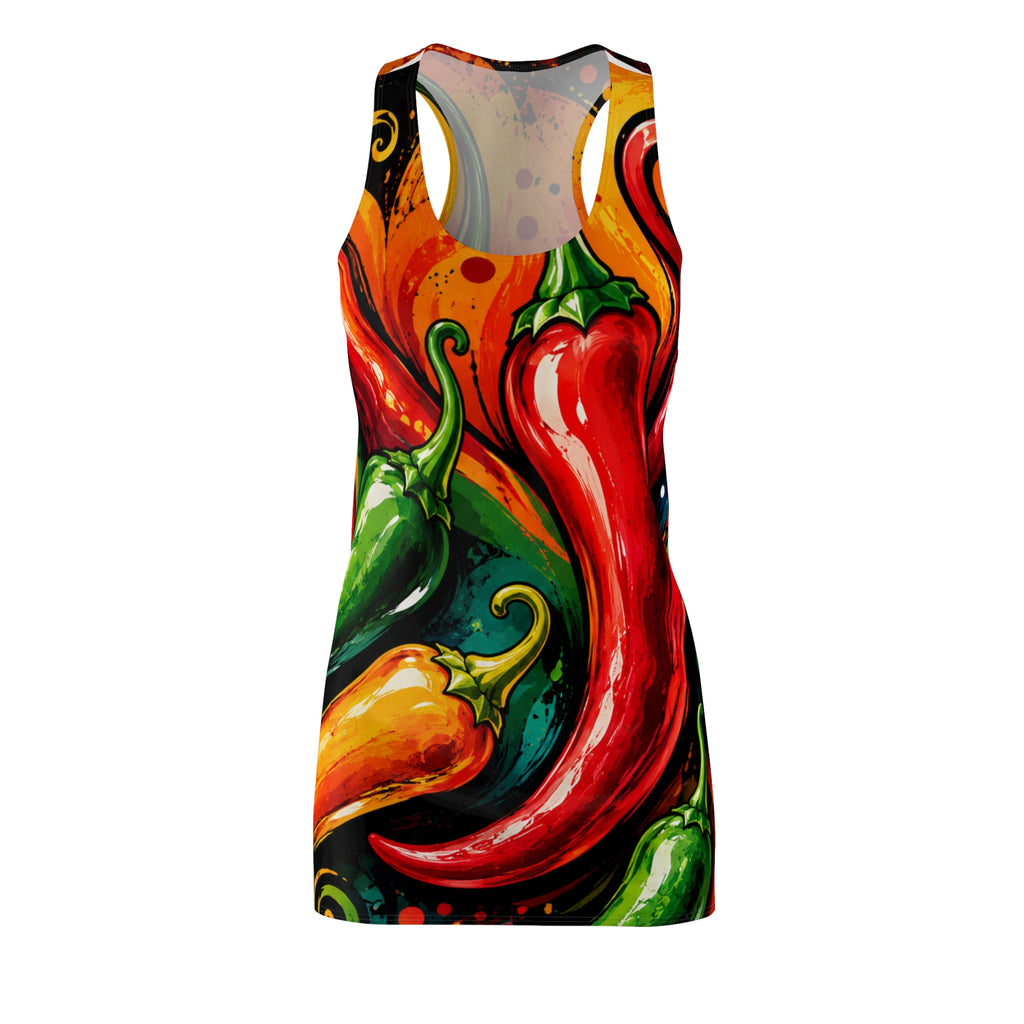 Spicy Peppers All-Over Print Racerback Dress