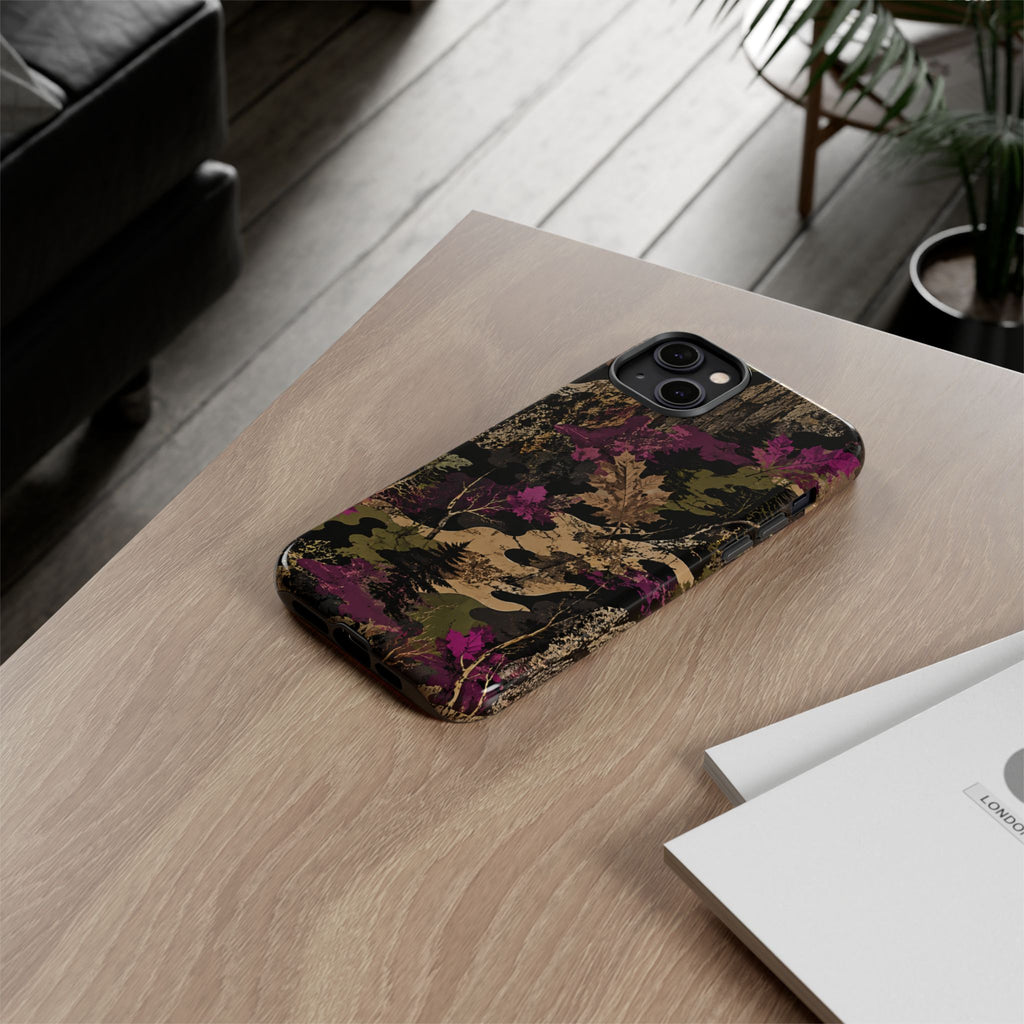 Camo Floral Tough Phone Case — Rugged Nature-Inspired Protection