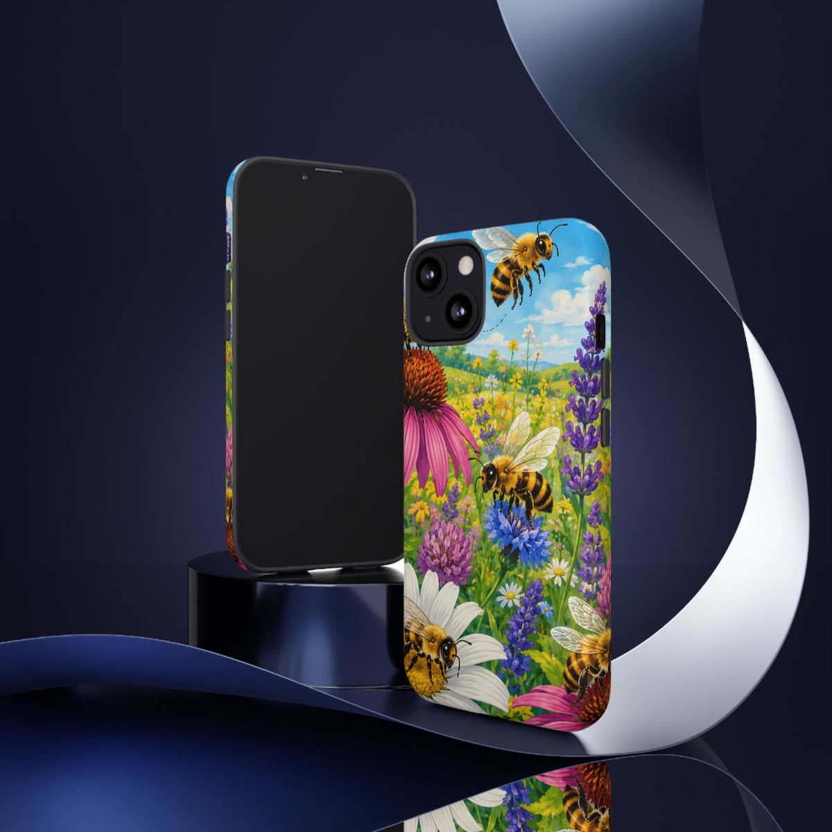 Bee Meadow Phone Case — Floral Honeybee Protective Cover