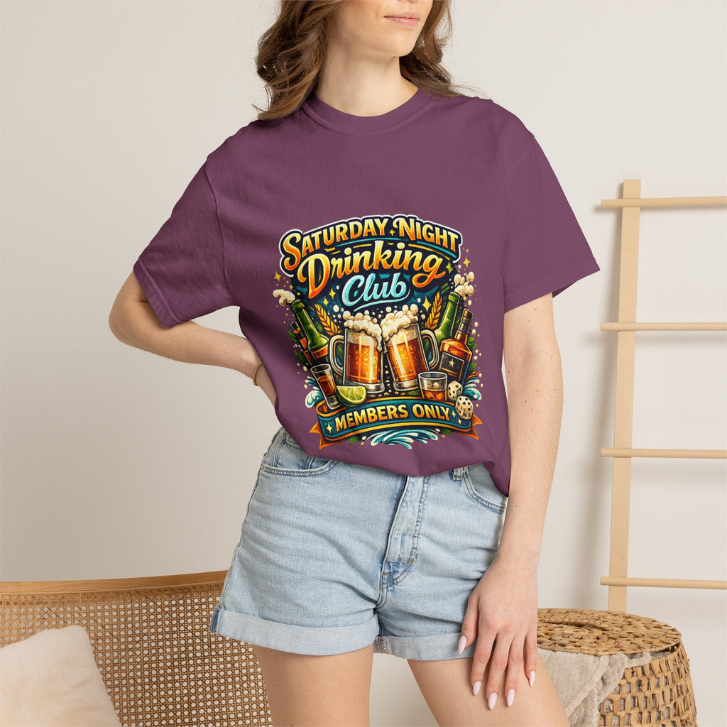 Saturday Night Drinking Club T-shirt | Beer Glasses, Bottles, Members Only