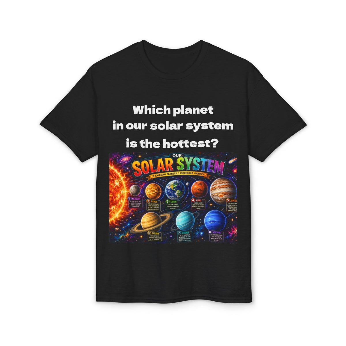 Venus Planet Illustration T-Shirt | Solar System Science Tee