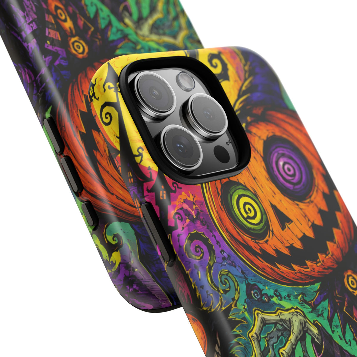 Halloween Pumpkin Skull Phone Case — Psychedelic Jack-o'-Lantern Tough Case