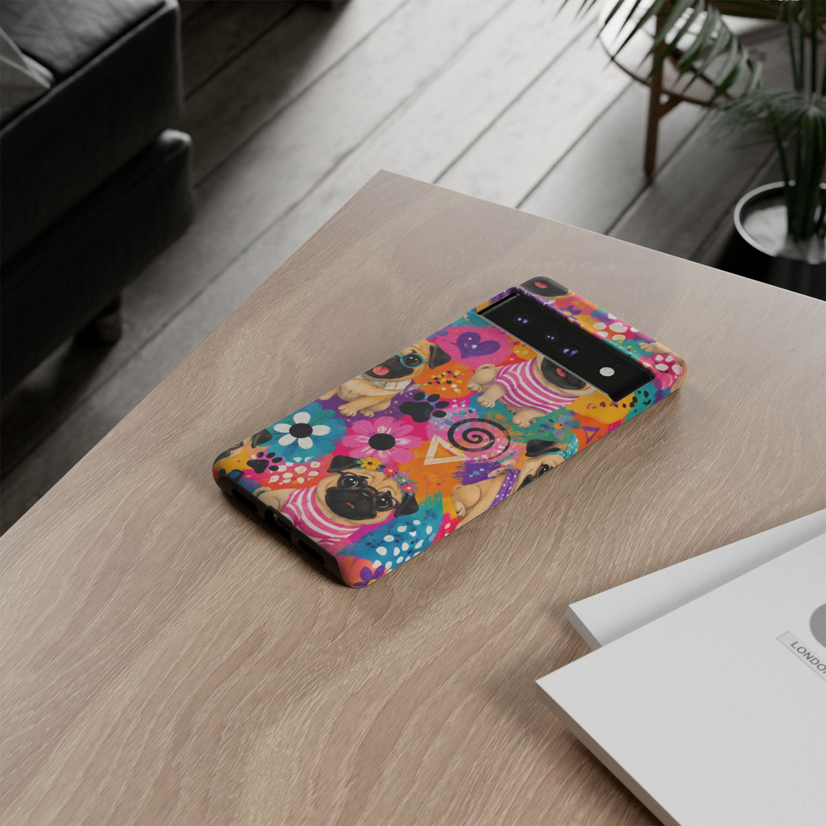 Pug Pop Art Phone Case — Colorful Pug Pattern Tough Case