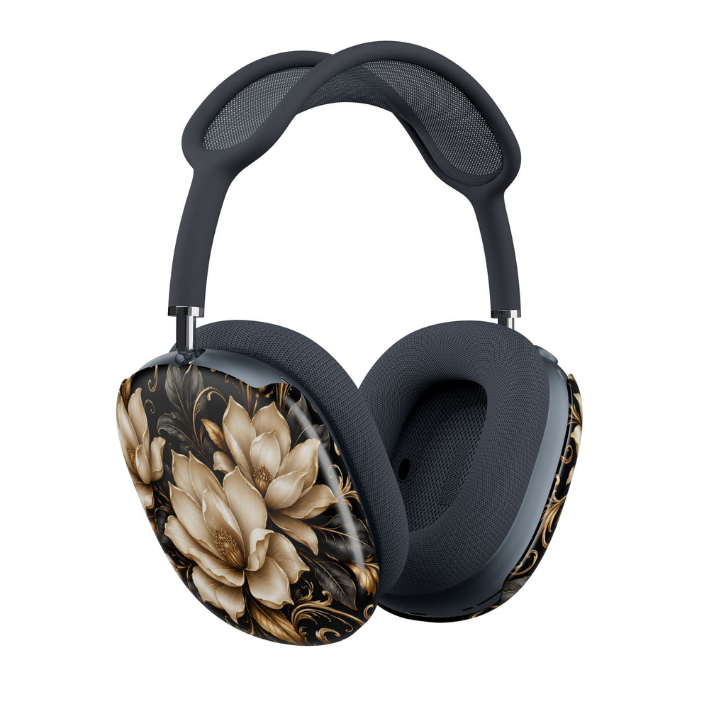 Floral Baroque AirPod Max Case — Vintage Gold Magnolia Protective Skins