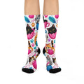 Kittens with Yarn Crew Socks | Cat Paw Pattern, Playful Cat Design