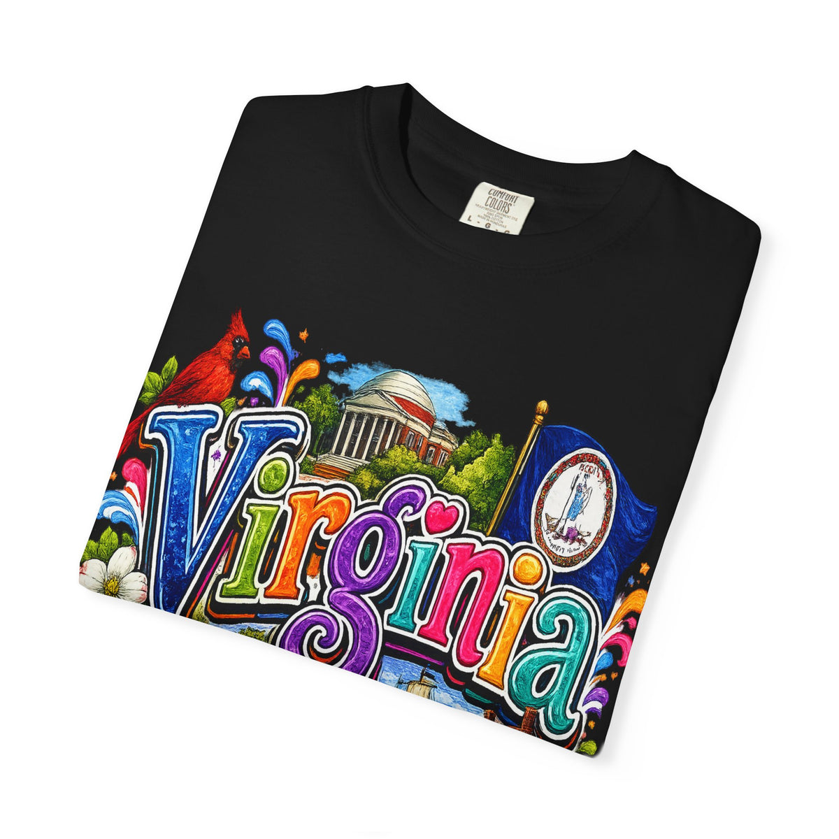 Virginia Vintage Postcard T-Shirt | State Scenic Illustration