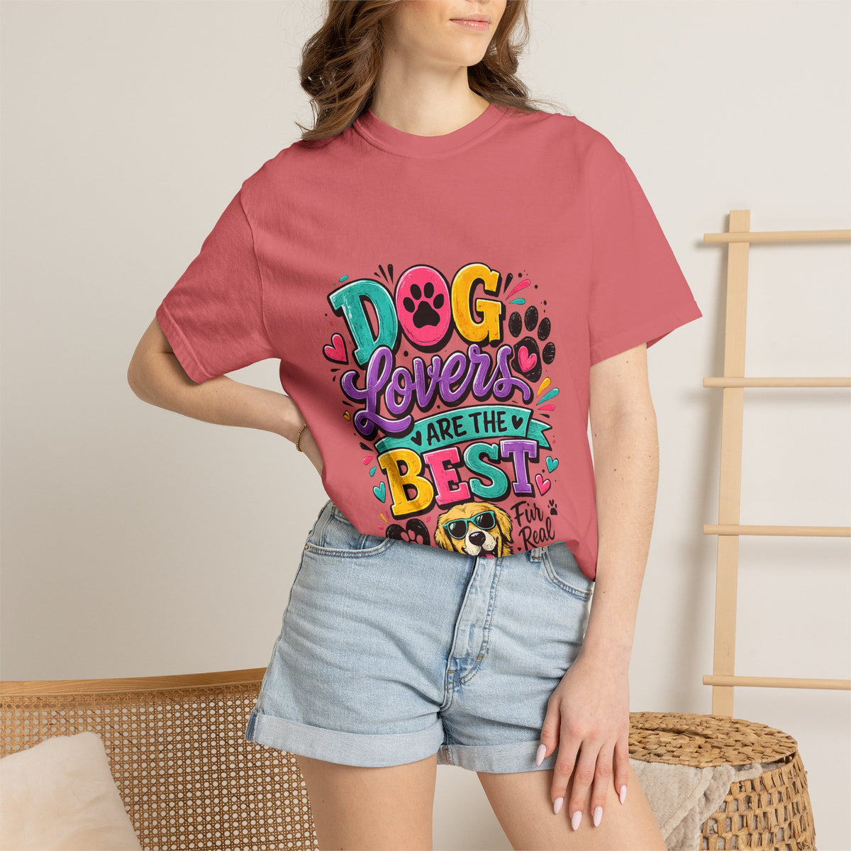 Dog Lovers Are The Best T-shirt | Colorful Paw Print Design